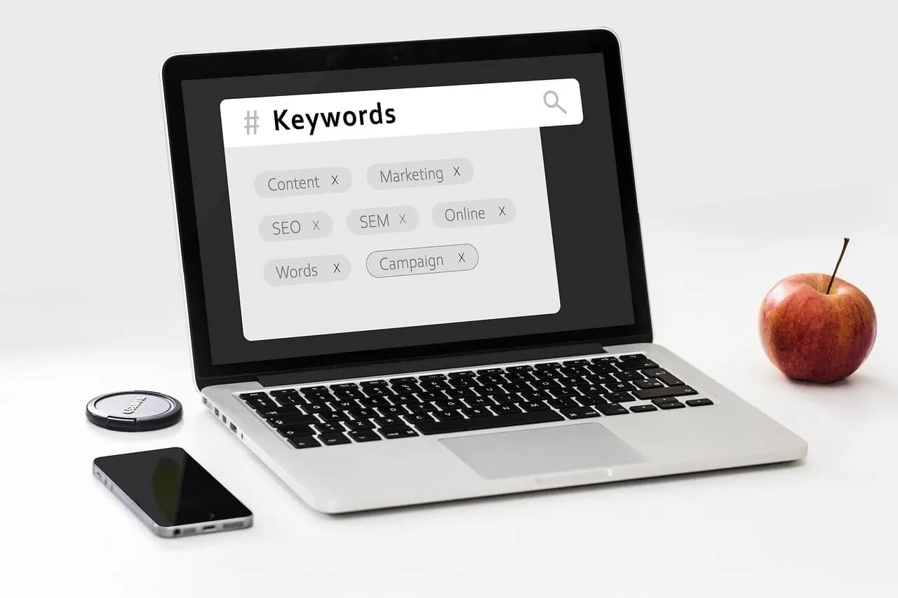Targeted keywords on a laptop are the reasons why website needs SEO