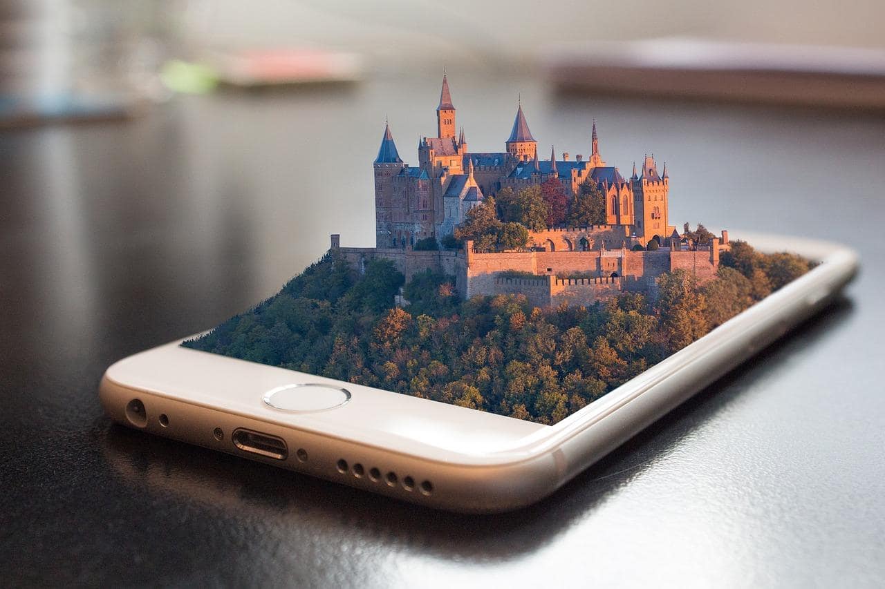 3d castle coming out of a phone as part of great seo strategy for cultural institution