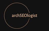archseologist dark golden logo on the black background